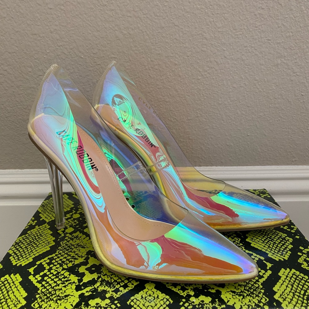 Iridescent Icy Blue Holographic Heels